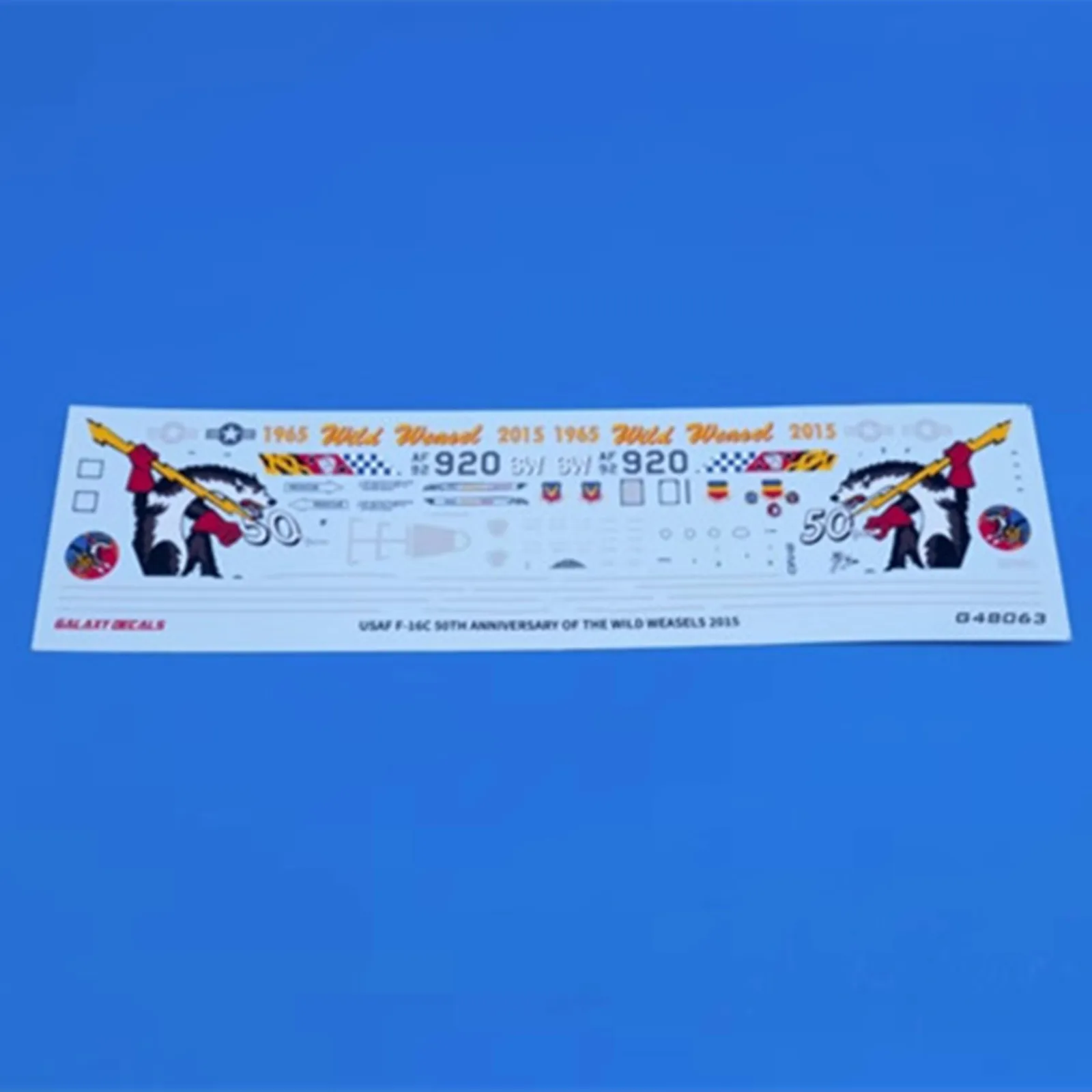 Imagem -06 - Galaxy G48063 Usaf F16c 50 ° Aniversário dos Doninhas Selvagens 2023 Tamiya 61106 48 Decalque Modelo de Aeronave Faça Você Mesmo Adesivos de Água