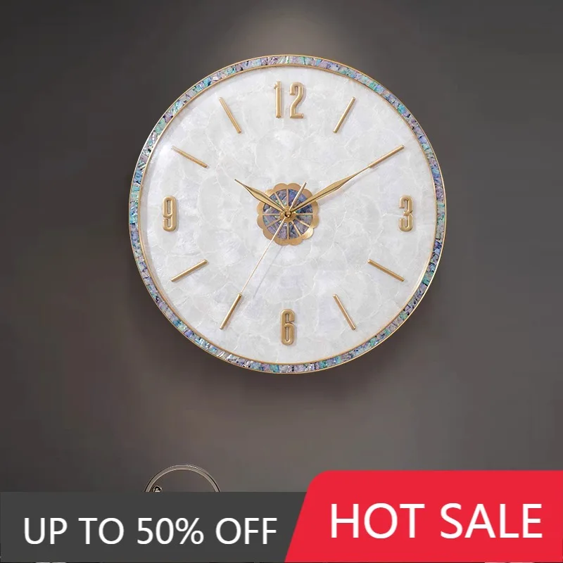 Decorative Shell Wall Clock Luxury Modern Wall Watch Silent Aesthetic Large Clocks Minimalist Nordic Elegant Living Room Watches