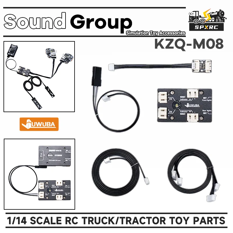 Nooxionn Four-Beat Sound Group Tail Light KZQ-M08 MFC-01 JV2.1 WBD-5MM For 1/14 Tamiyaa RC Truck Tractor JUWUBA Toy Model Parts