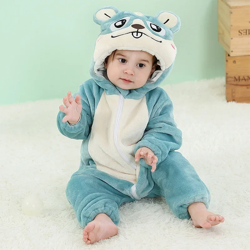 Neue Baby Overalls Kinder Tier Koala Zebra Hamster Cosplay Growings Kostüm Kleinkind Winter Flanell Overalls Halloween Cosplay