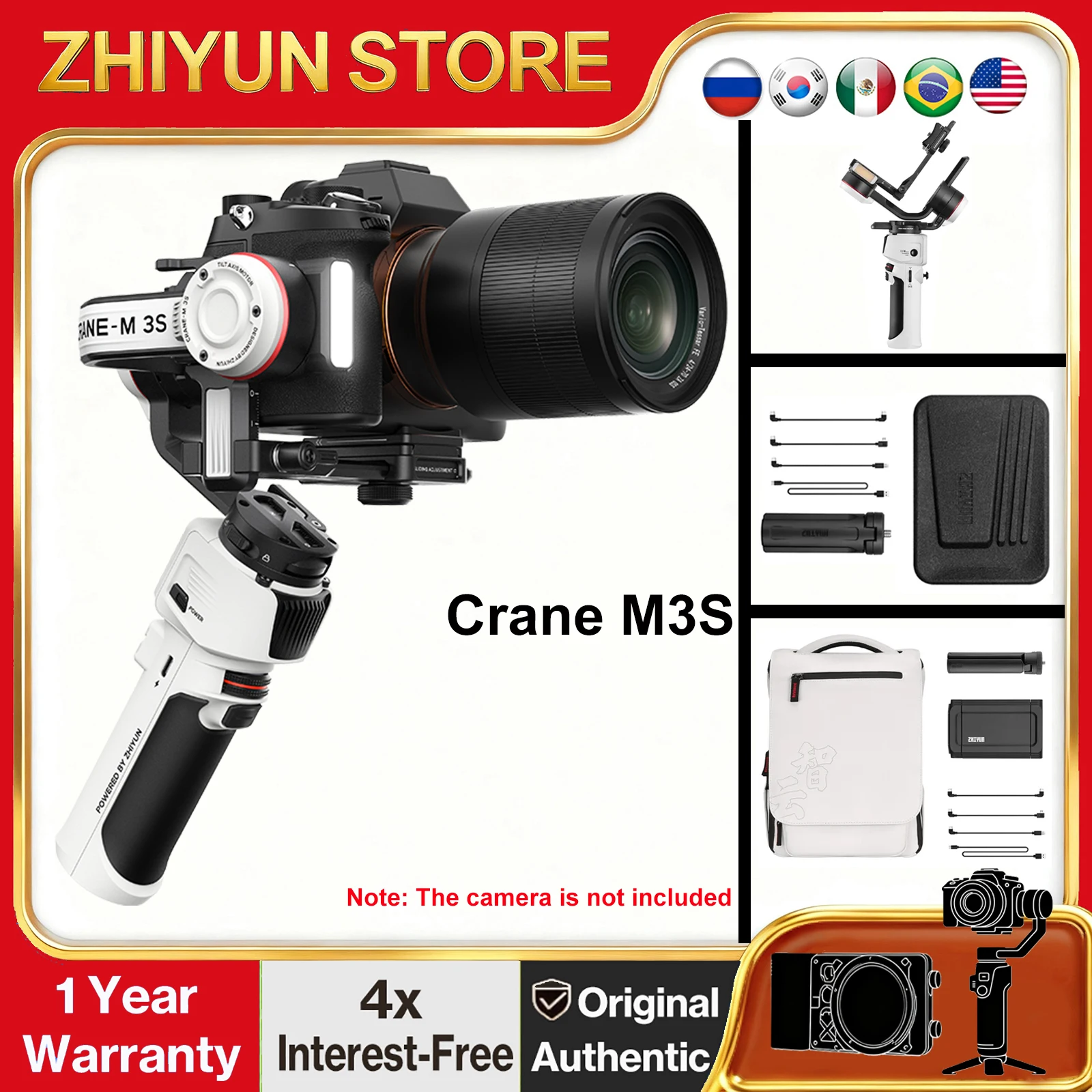 ZHIYUN Crane M3S Crane M3 S 3-Achsen-Handkamera-Gimbal-Stabilisator Schnellspanner für spiegellose Kameras Sony Canon iPhone 14