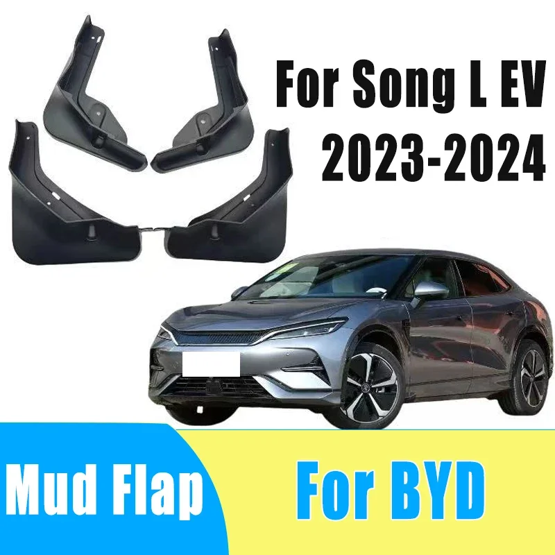 

4pcs Automotive Tire Mudguard Waterproof Prevent Mud Splashing Car Mud Flap Fender Trim Accessories For BYD Song L EV 2023-2024