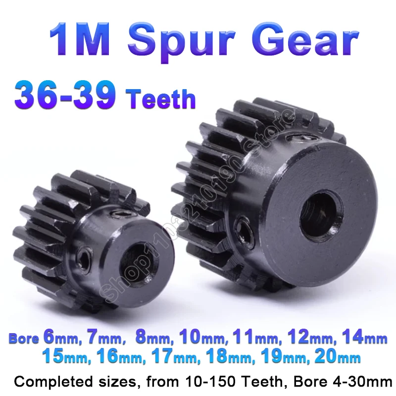 

1Pc 1M 36 37-39 Teeth Spur Gear Bore 6/7/8/10/12/14/15/16/17/18/19/20mm 1 Module Pinion Motor Gears With Step Transmission Parts