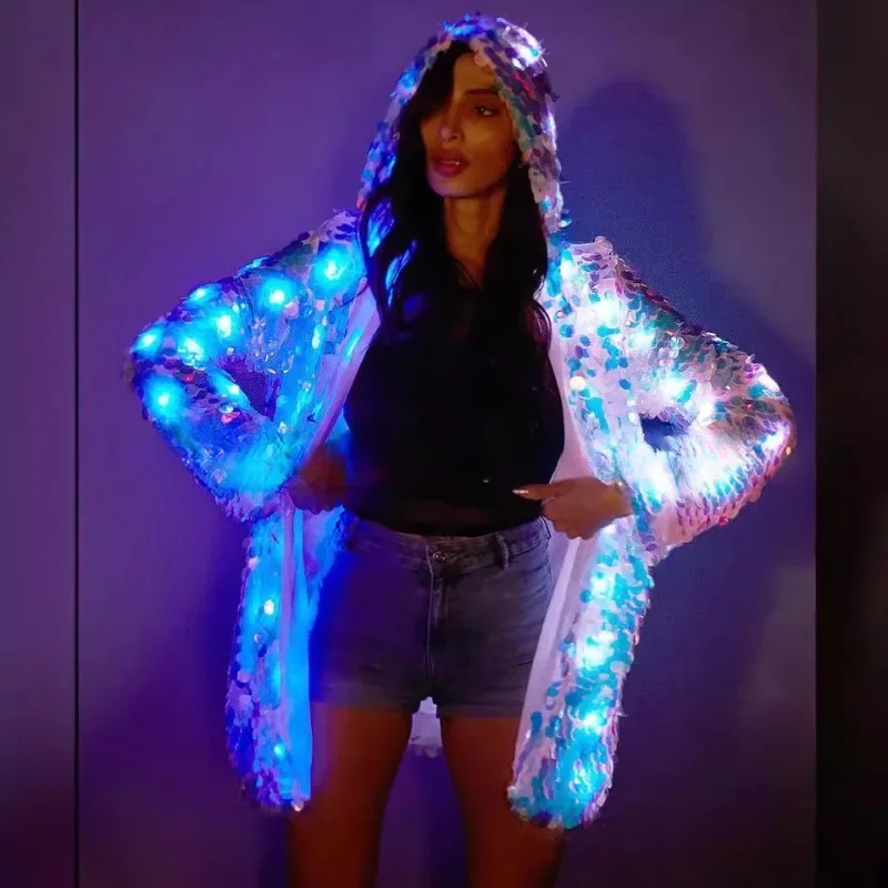 Luminous clothes jacket LED luminous performance clothes creative sequined clothes