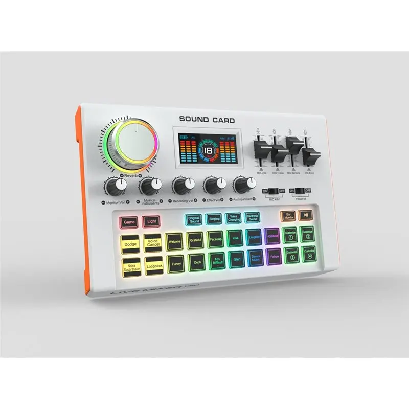 Y300 For Live Streaming Music Recording Karaoke Singing Gaming External For Live Sound Card, Audio Mixer Board Eco-Friendly
