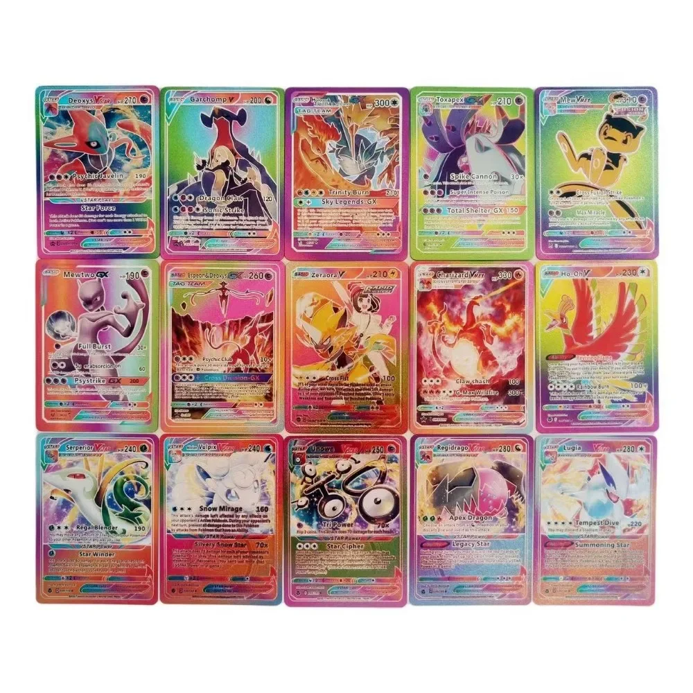 2024 new A Box of 55Pcs Pokemon Cards Gold Foil Card Gold Vmax Vstar V Energy Card Charizard GX Pikachu Rare Series Battle Coach