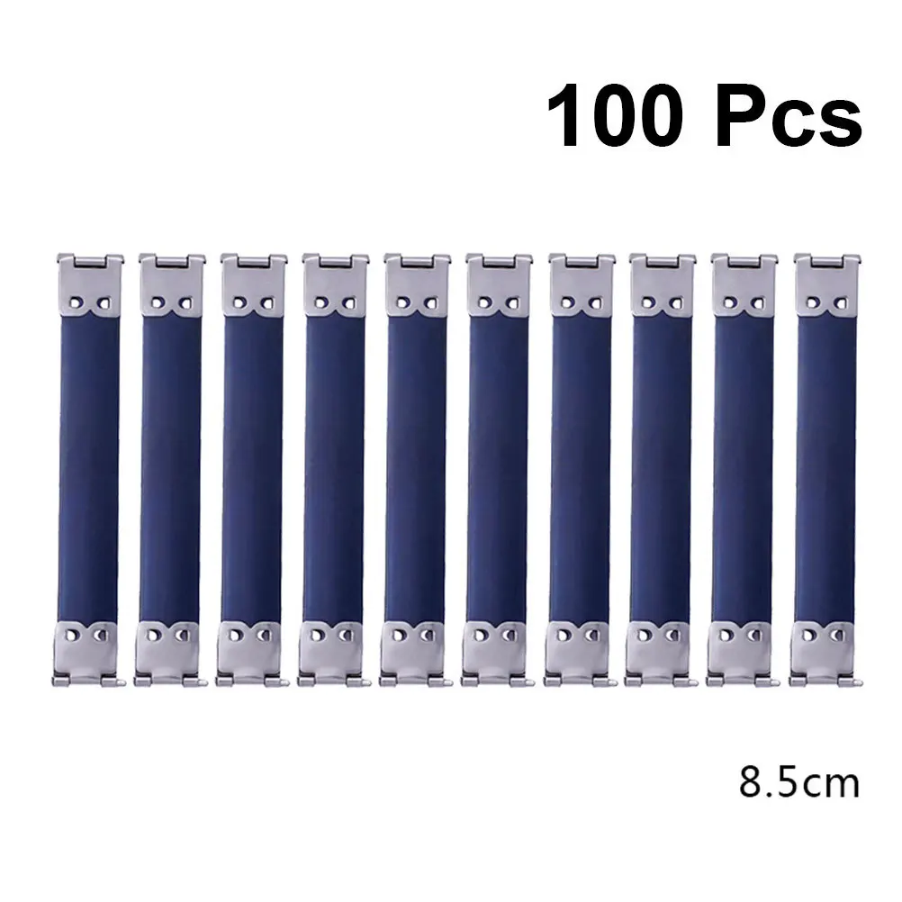 

100Pcs 8.5cm Metal Internal Flex Frames for DIY Handbag Hinges Replacement Spring Clip Sewing Craft Accessories Silver