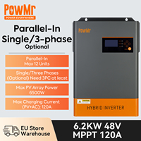 PowMr 48V 6.2KW Hybrid Solar Inverter Single Phase Three Phase Optional MPPT 120A Off Grid Inverter Can Parallel In 3 Phases