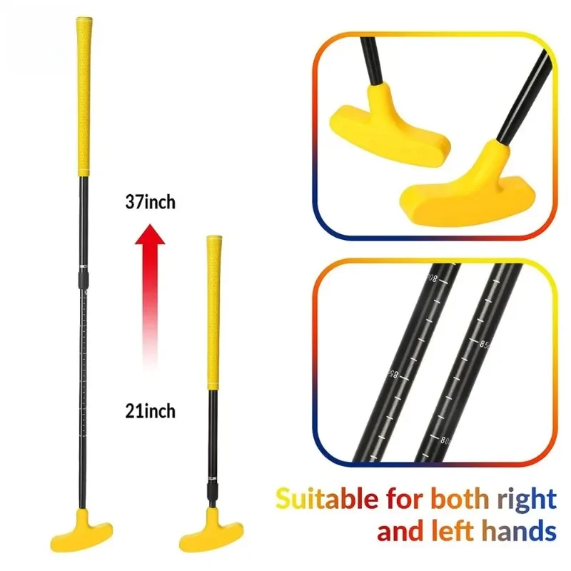 Adjustable Retractable Golf Putter Double Sided Golf Club for Kids Adults Indoor Outdoor Practice Training Supplies