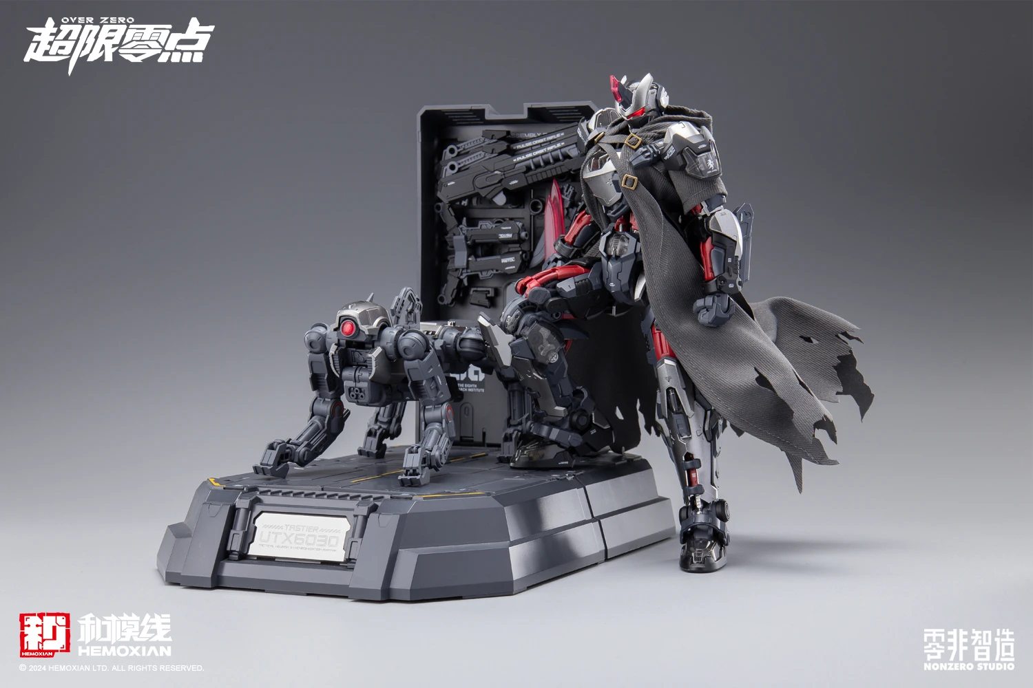 【In stock】OVER ZERO TASTIER UTX-6030 1/100 MG HEMOXIAN Armored Man Model Mechanical Dog Suit Assembly Plastic Model Action Toys