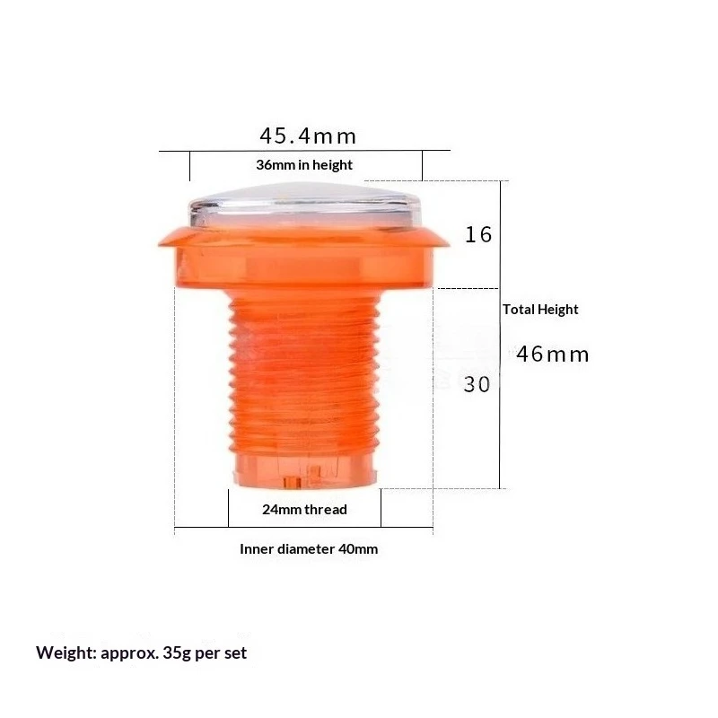 Coin Operated Games 46mm Arcade Button with Star Sticker for Crane Game Vending Machine Coin Operated Start Key