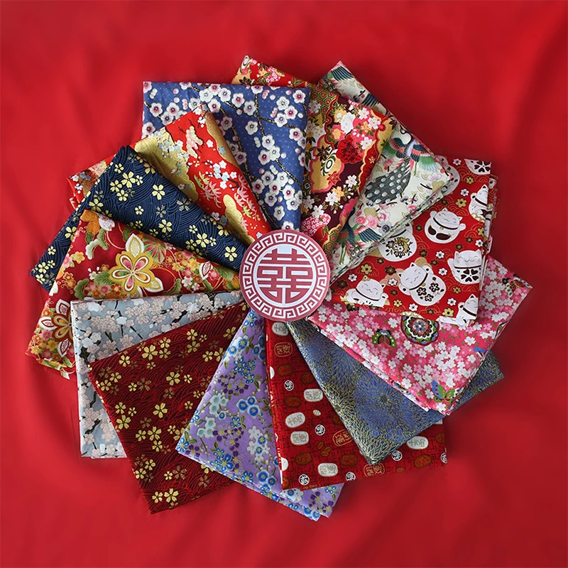 Japanese Style Handkerchief Furoshiki Bronzing Cotton Multi-Purpose Bento Wrapping Cloth Candy Box Gift Box Wrapped Towel