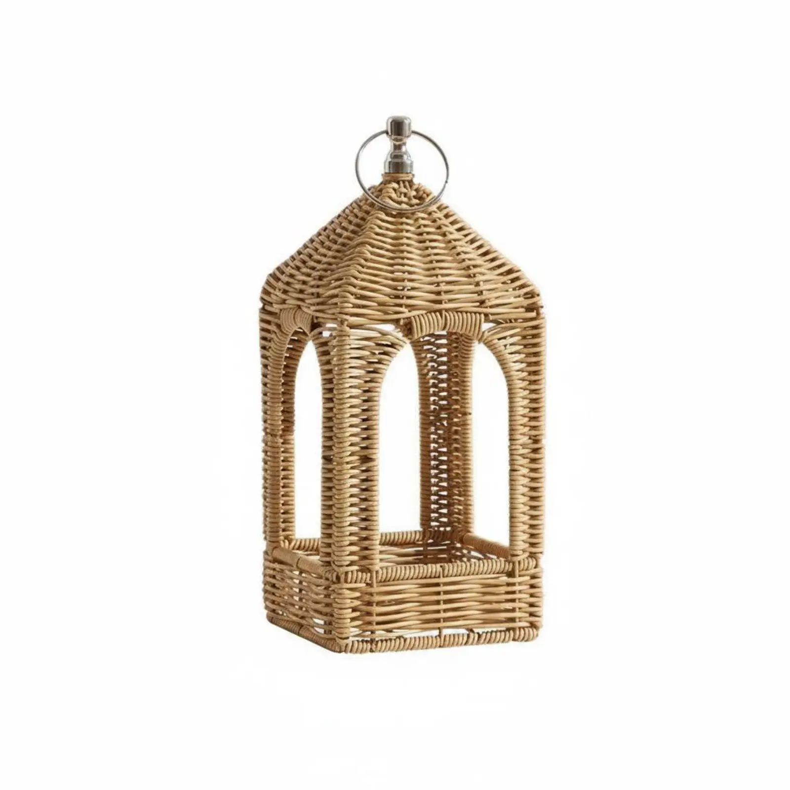 Handwoven Craft Lantern Decorative Candle Lantern Large Floor Lanterns for Patio Relaxing Evenings and Entryway Decor