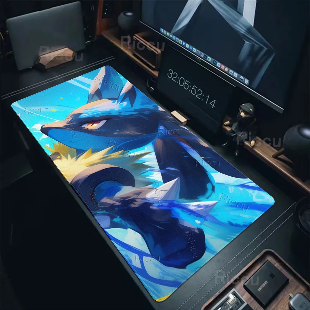 Pokemon Lucario Style Mouse Pad Non-slip Rubber Gaming Laptop Game XXL Keyboard Table Mat Cabinet Large Mousepad Lockedge Carpet