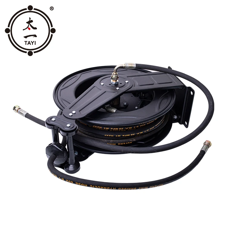 Car Workshop Heavy Duty Garden Air Hose Reel Automatic Retractable Steel Extensible High Pressure Hose Reel