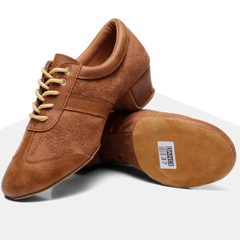 chaussures-de-danse-en-cuir-pour-femmes-chaussures-d'enseignant-semelle-souple-talon-bas-chaussures-d'entrainement-latin-valse-baskets-de-salle-de-bal-jazz-35cm
