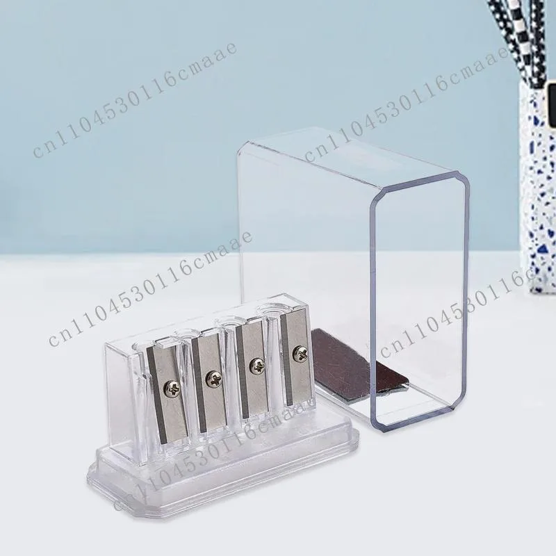 

New Manual Portable Pencil Sharpener with Transparent Cover, 4-hole Handheld Pencil Sharpener