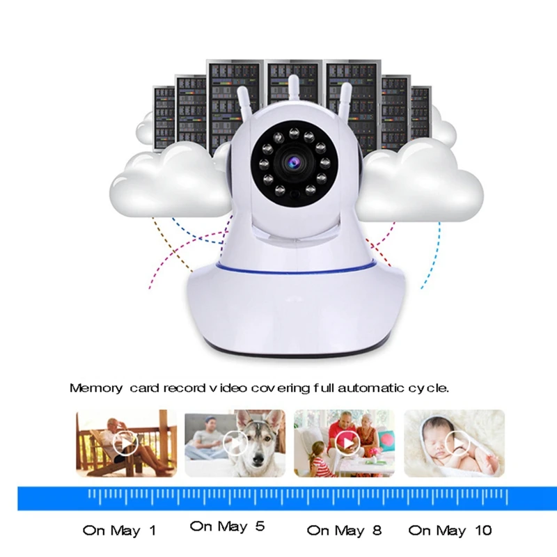 Cámara de seguridad interior 1080P Full HD Wifi cámara inalámbrica con seguimiento de movimiento automático Audio 2CH para mascotas bebés