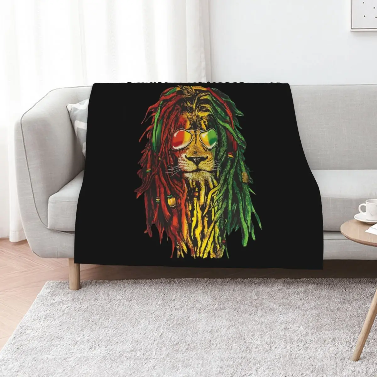 Bob Marley Rasta Lion Art for Reggae Lover Throw Blanket For Baby Stuffeds Hairys Blankets For Baby sofa bed Thin Blankets
