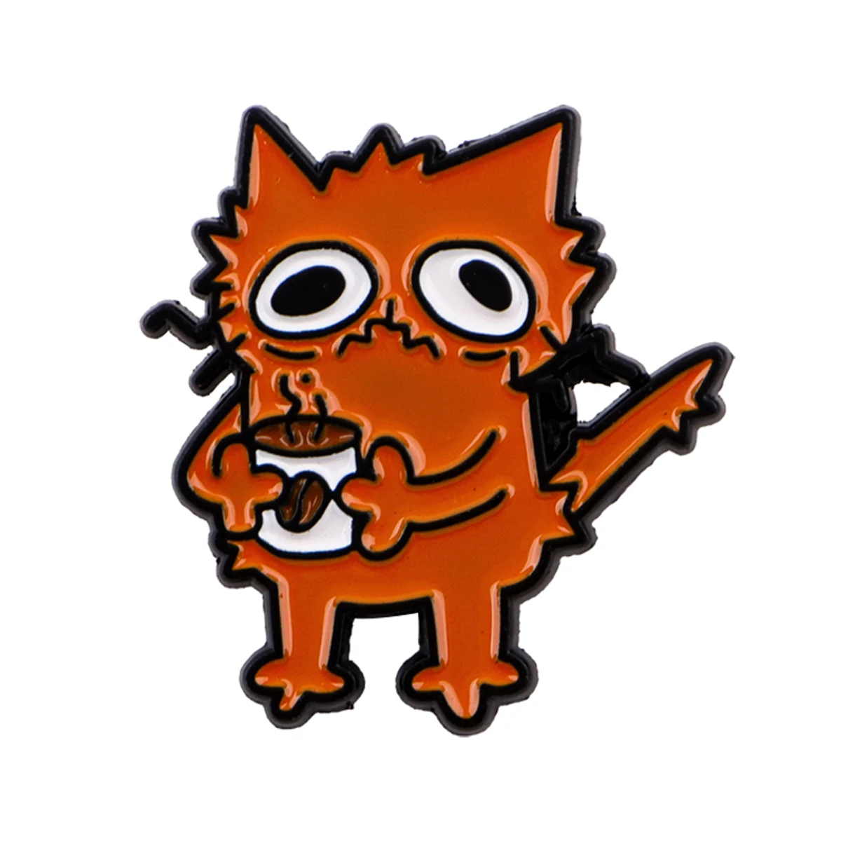 Funny Coffee Cat Enamel Pin Cute Brooch Pines Lapel Pins Badge on Backpack Clothing Accessories Fashion Jewelry Friends Gifts