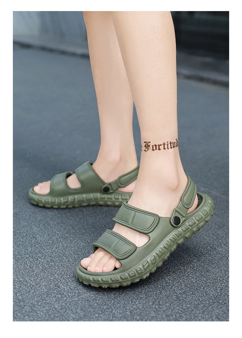 Sommerliche Übergrößen-Herrensandalen: Outdoor-Freizeitschuhe, Leder-Gartenschuhe, Rutschfeste Römerschuhe, Strand-Flip-Flops – Detail 21