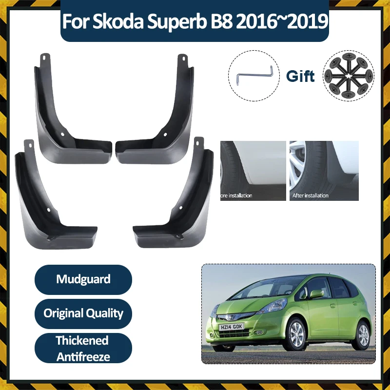 Mudflap do carro para Skoda Superb B8 2016-2019, guarda de lama, anticongelante Flap, respingo dianteiro Fender roda traseira, acessórios da parte exterior