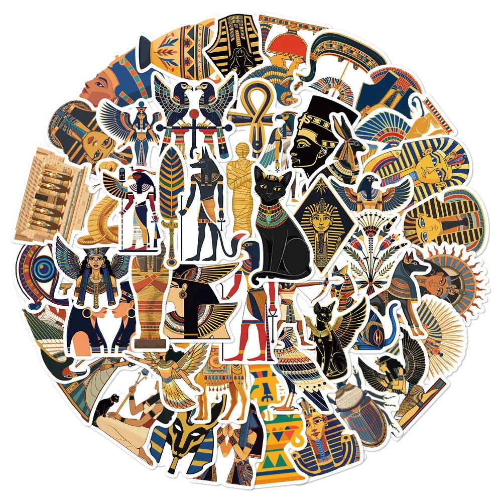 

10/30/50PCS Ancient Egypt Culture Stickers Graffiti Decoration DIY Decals Scrapbook Luggage Laptop Guitar Car Bike Sticker Toy