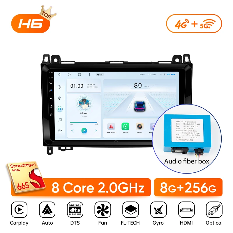 Ainavi Autoradio Voor Mercedes Benz B200 W169 W245 Viano Vito W639 Sprinter W906 Draadloze Carplay Android Auto Multimedia Speler