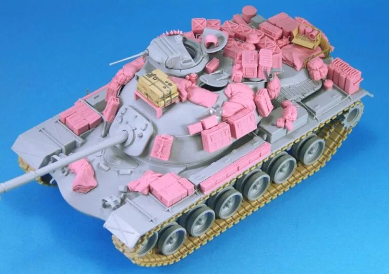 1/35 مقياس يموت الصب الراتنج نموذج تجميعها عدة حرب فيتنام الجيش الأمريكي M48A3 خزان Stowage مجموعة (بدون خزان) المفككة وغير مصبوغ