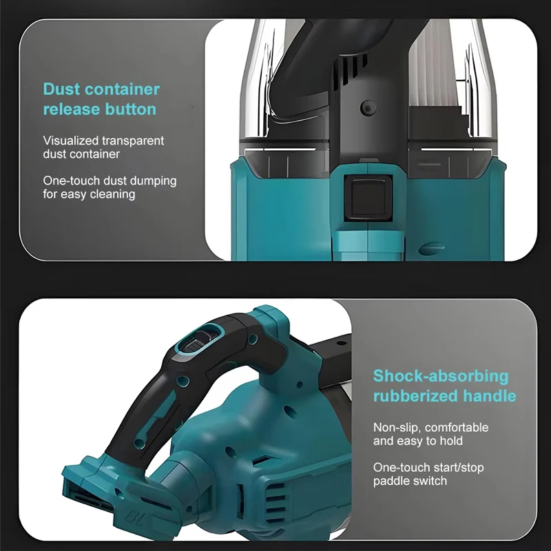 Cordless Electric Portable Vacuum Cleaner Multi-Function Dust Carpet Cleaning Machine Compatible with Makita 18v Battery