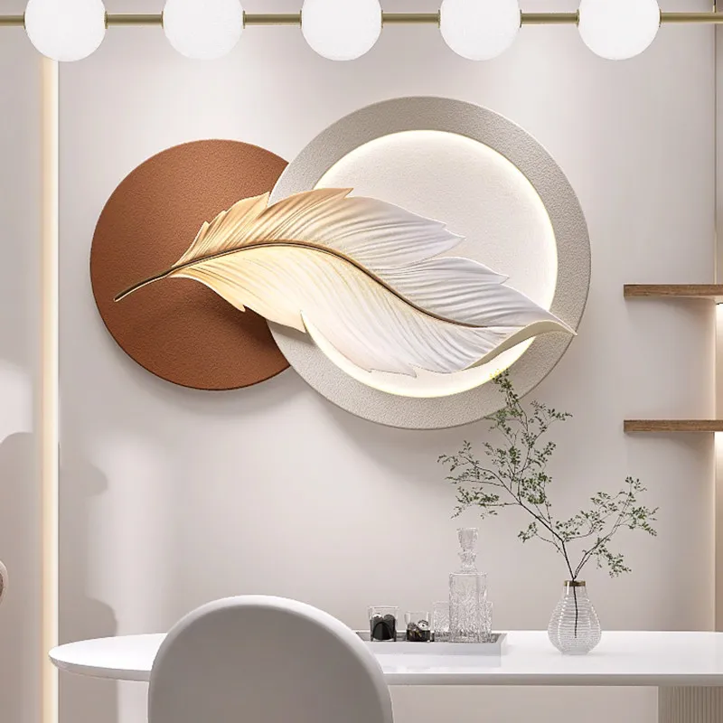 Minimally modern three-dimensional sandstone living room decoration painting, bedroom bedside lighting mural