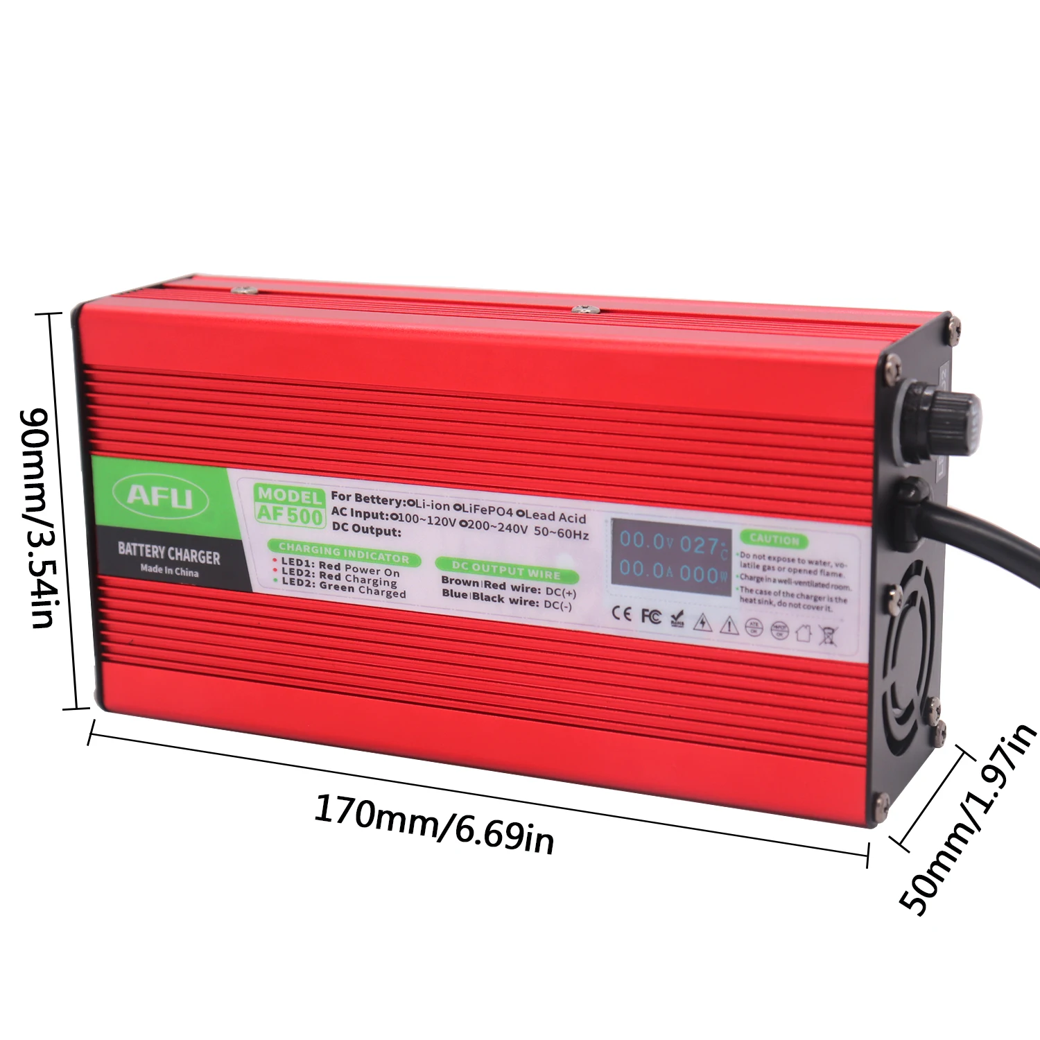 84V 4A Lithium Battery Charger For 72V 74V 20S Li-Ion Lipo Battery Pack Smart Charger With OLED Display