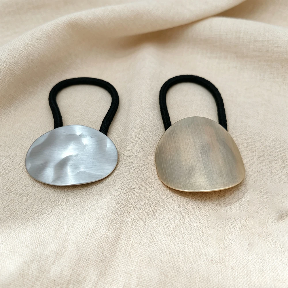 Irregular Water Ripple Metal Hair Tie, Minimalist High-End Brushed Hair Rope, Niche Design Stylish Hair Accessory