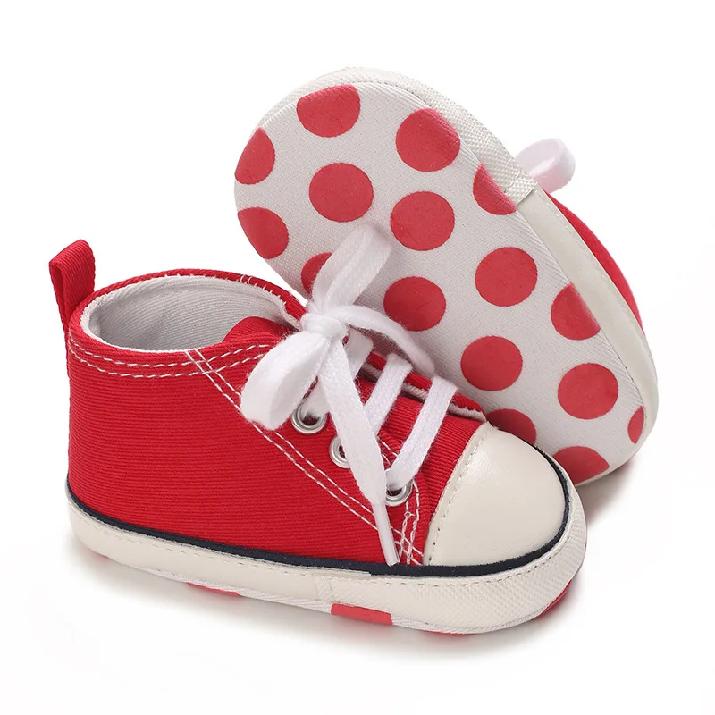 الربيع والخريف نمط 0-1 سنة متعدد الألوان حذاء قماش طفل أحذية مشي حذاء طفل لينة سوليد عدم الانزلاق الأحذية