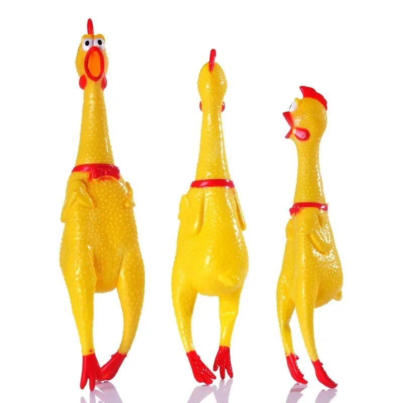 Juguetes chirriantes para mascotas, pollo chillón, juguete masticable con sonido, duradero, divertido, amarillo, Ventilación de goma, nuevo