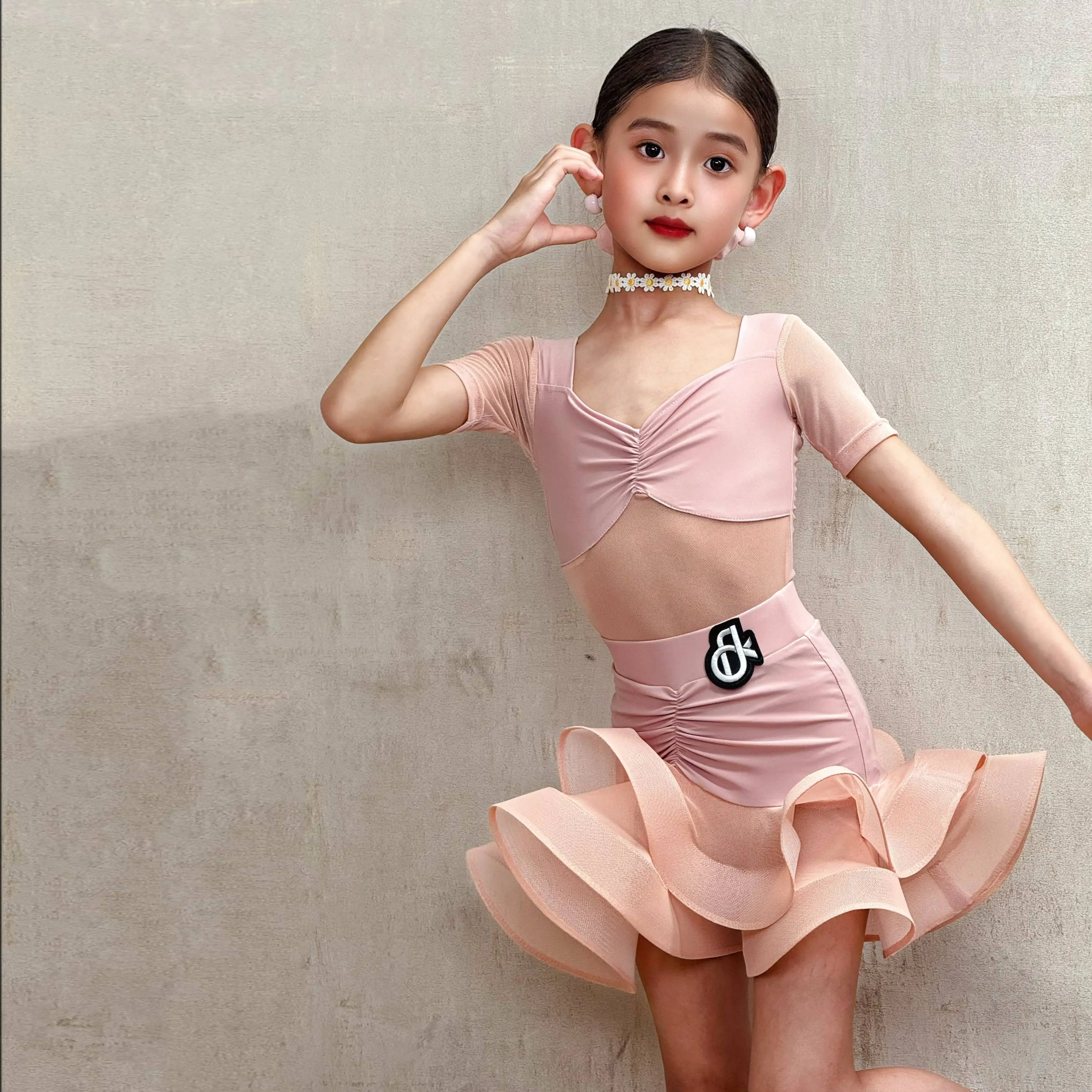 Cha Cha Rumba Latin Dance Kleid Set Kostüm für Mädchen Tango Tanz Kleider Performance Anzug Kinder Latin Praxis Kleidung