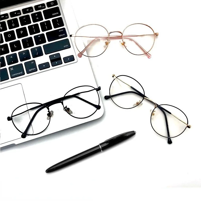 Photochrome Anti-Blaulicht-Brille, modische runde Brillenfassung, UV-Schutz, Outdoor-Strandsonnenbrille für Damen und Herren – Detail 1