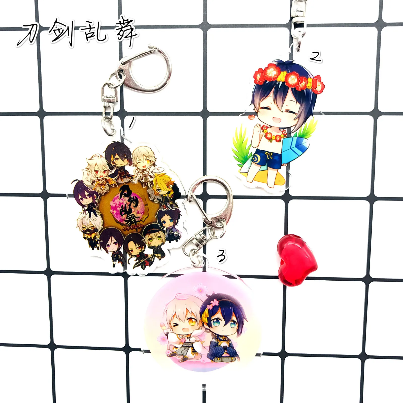 Anime Touken Ranbu Online Cosplay Costume Key Pendant Props Acrylic Keychain Keyring