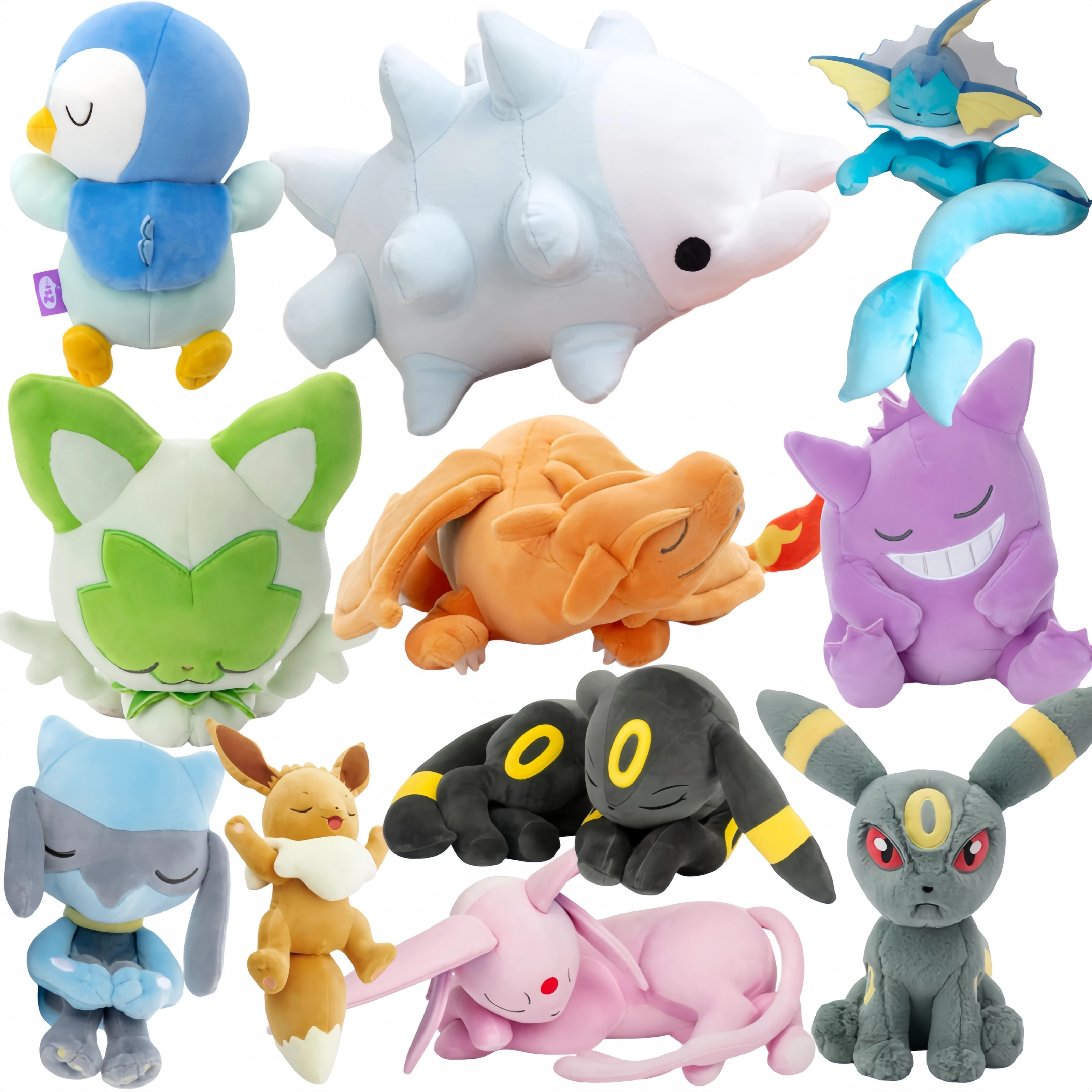  Snom Plush Toys Eevee Vaporeon Plush Umbreon Peluche Sprigatito Sylveon Plush Riolu Popplio Espurr Stuffed Toys Cartoon Doll