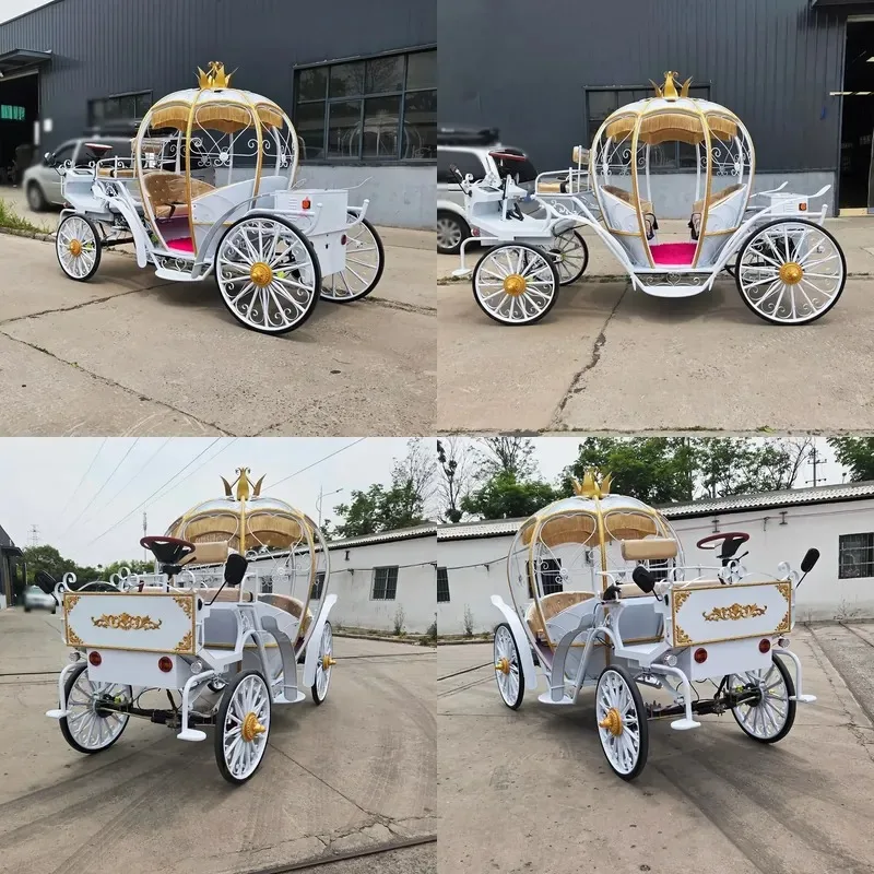 Royal Cinderella style pumpkin electric sightseeing carriage custom color 4-6 seats suitable for bar mitzvah Christmas