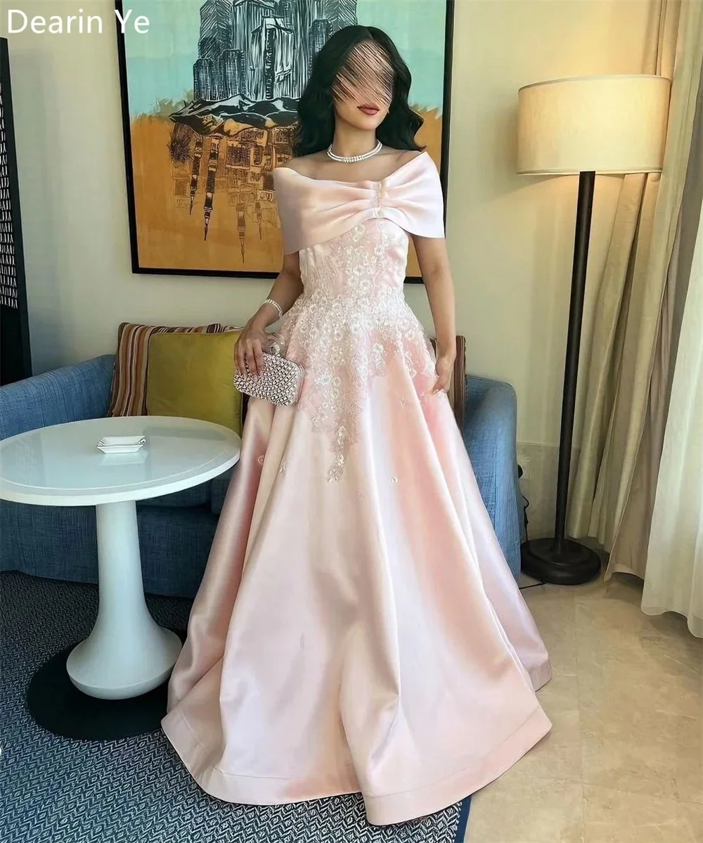 Customized Formal Dress Evening Dearin Off-the-shoulder Ball Floor Length Skirts Draped Ruffle Applique Print Bespoke Occasion D