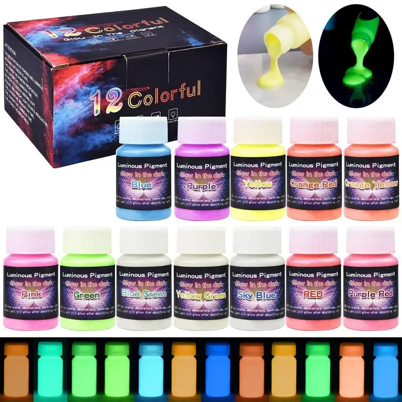 

1 Set Glowing in Dark Epoxy Resin Pigment Kit Luminous Resin Mold Powder Dye Colorant DIY Jewelry Making Nail Art Decor