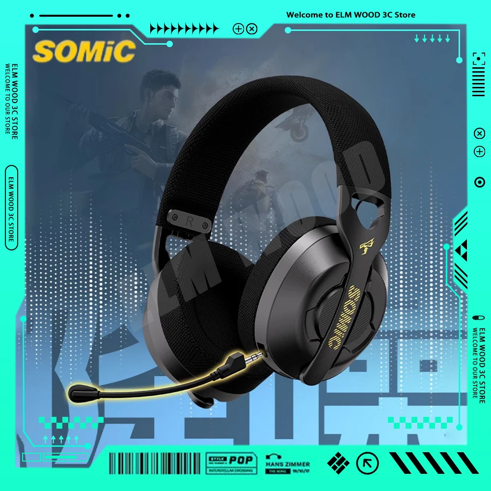 

Беспроводная Гарнитура Somic CH301, три режима, FPS, Bluetooth 5,4, 2,4G, игровая гарнитура, наушники с низкой задержкой, 210g, стандартный вес, ПК, подарок для геймера
