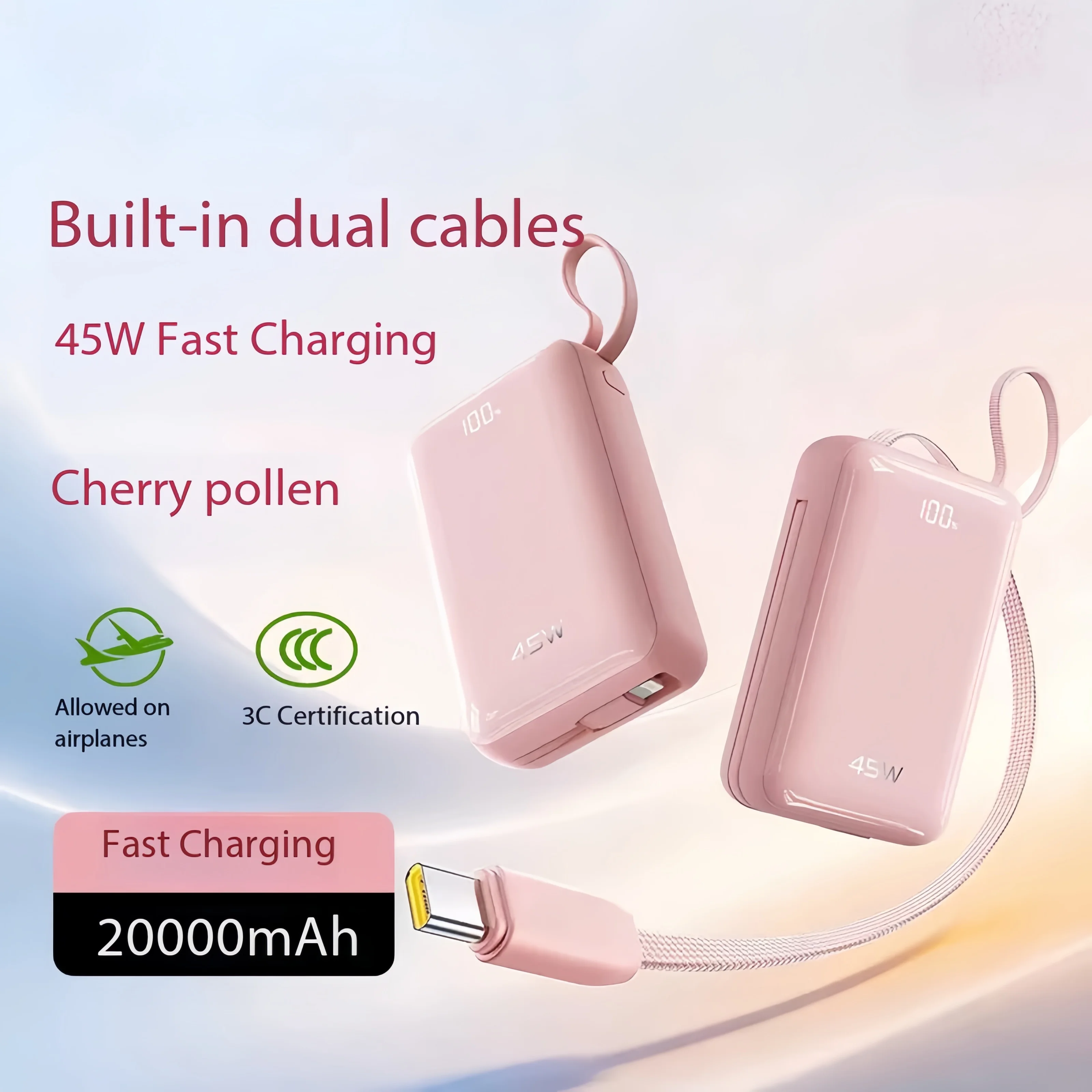 20000mAh 45W Magnetic Power Bank Wireless Fast Charger Portable Powerbank External Spare Battery for iPhone 17 Huawei Android