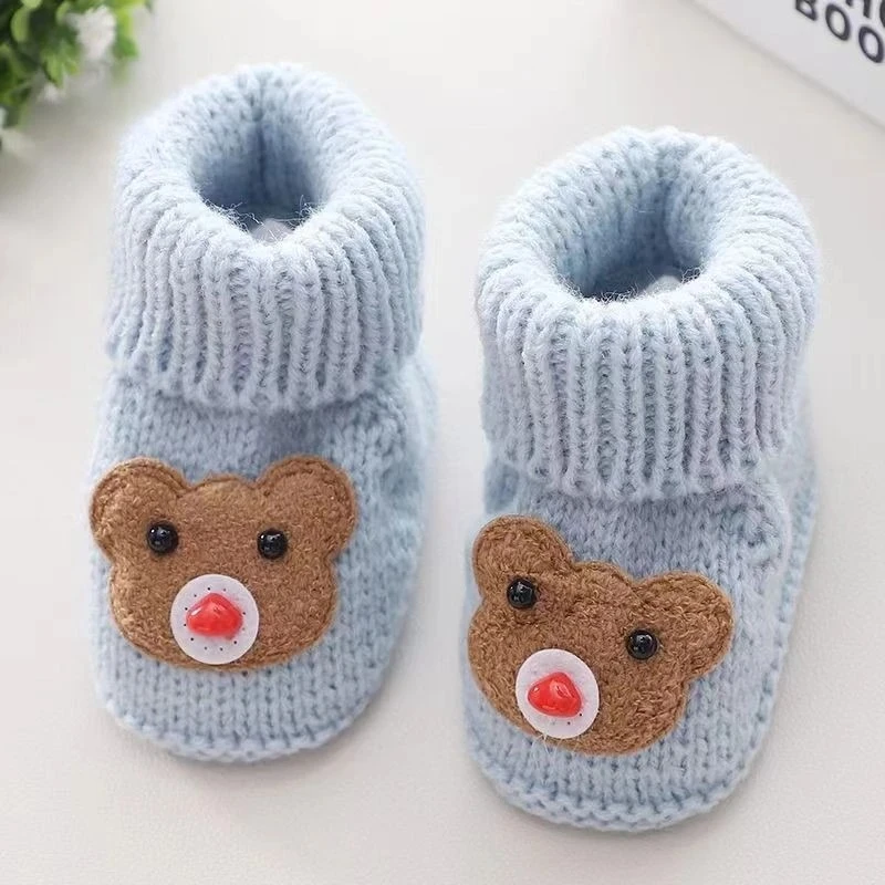 

2025 Baby Knitted Booties 0-9 Months, Unisex Newborn Sock Shoes for Boys & Girls First Steps