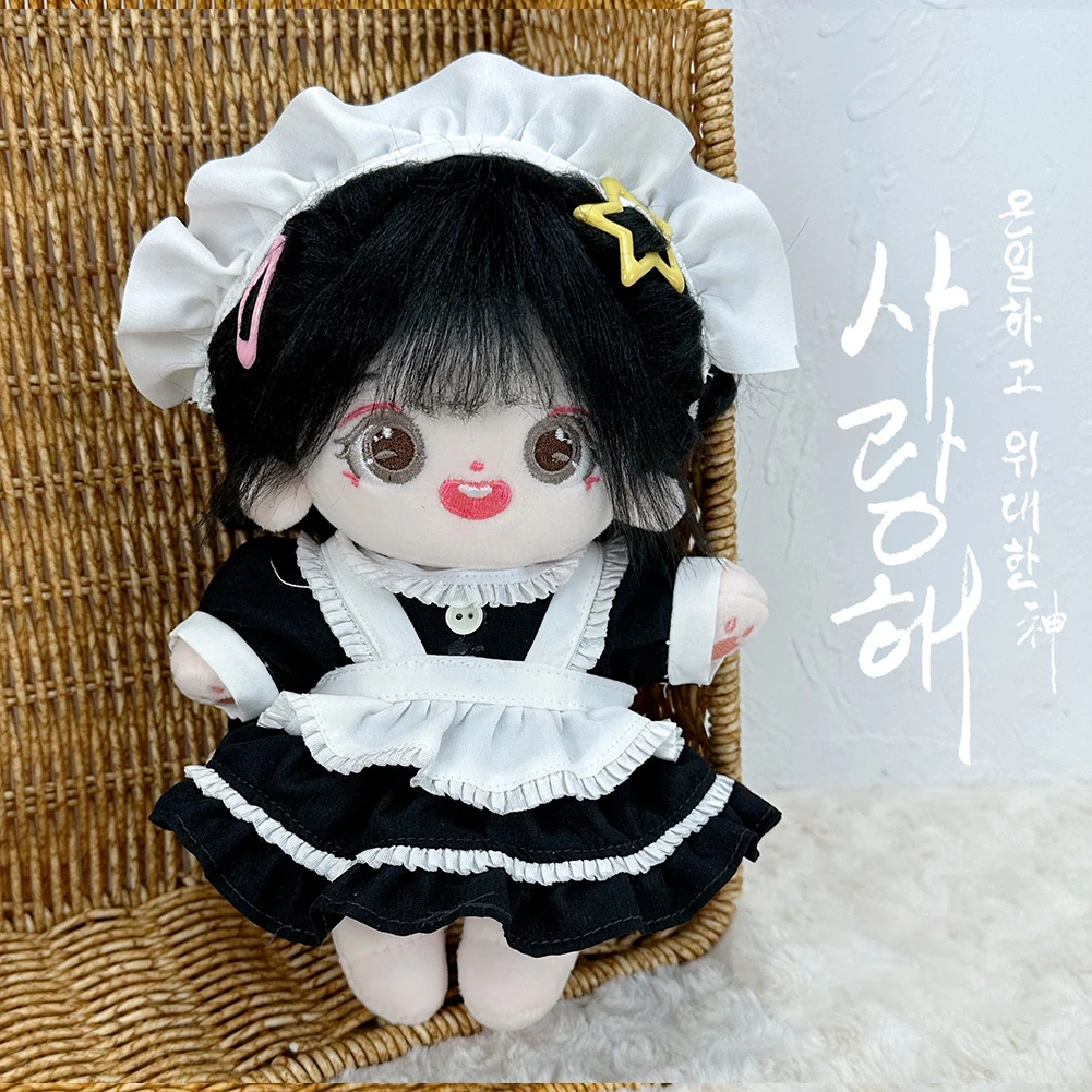 20cm Cute Mini Plush Doll\'S Clothes Outfit Accessories Maid Skirt Cute Doll Dress Suit