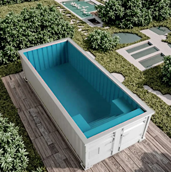 

Hot Sale 20ft & 40ft Contemporary Design Outdoor Pool for Villas and Dining for House Use Steel Shipping Container Swimming Pool