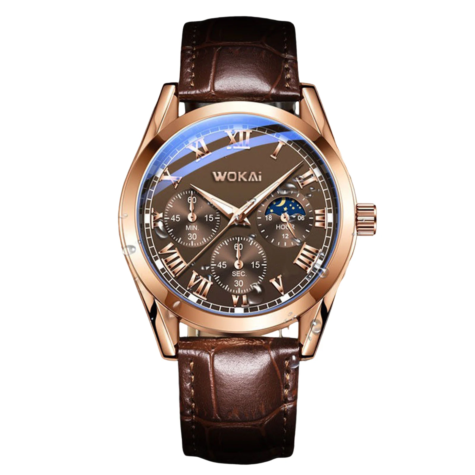 

Business Quartz Watch Quartz Movement PU Leather Bands Wristwatch for Vacations Traveling Gift