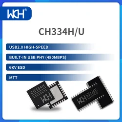 CH334 USB2.0 de alta velocidad MTT 6KV ESD USB incorporado PHY (480Mbps), bajo costo, 20 unidades por lote