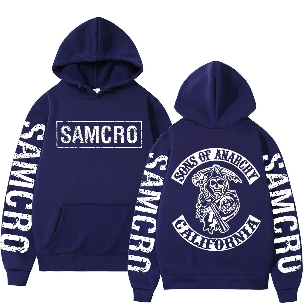Sons of Anarchy bedruckter Hoodie, Gothic-Retro-Fleece-Sweatshirt für Männer und Frauen, lässiger Pullover für Herbst und Winter. – Detail 5